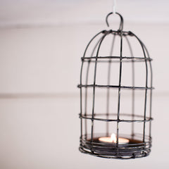 Nkuku Bird Cage Tea Light - Distressed Grey
