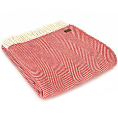 Tweedmill Knee Blanket Throw Fishbone Cranberry