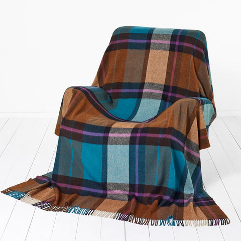 Bronte By Moon Madison Check Teal Throw
