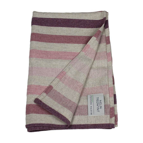 Melin Tregwynt Baby Blanket Multistripe Blossom