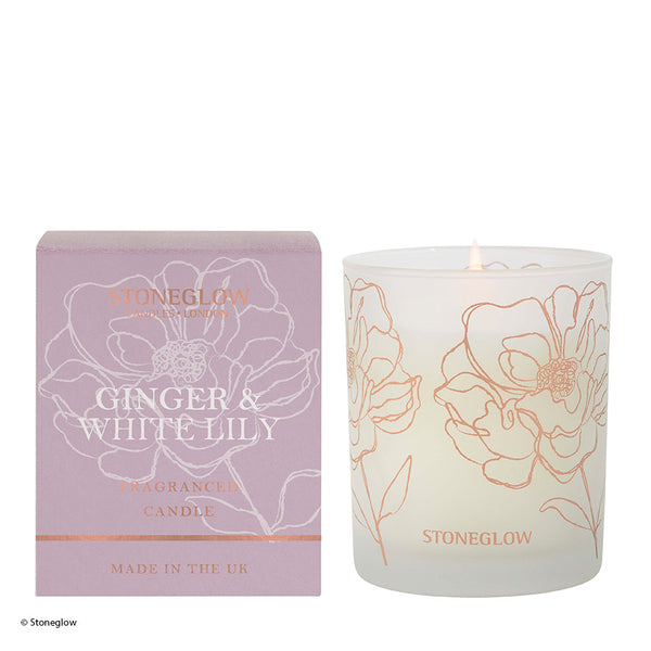 Stoneglow Day Flower New Candle - Ginger & White Lily