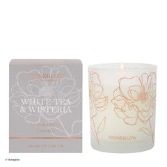 Stoneglow day flower new white tea and wisteria candle